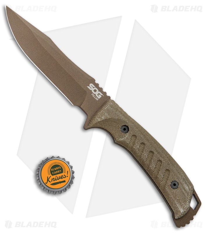SOG Pillar Limited Fixed Blade Canvas Micarta (5" Bronze Cerakote)
