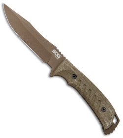 SOG Pillar Limited Fixed Blade Canvas Micarta (5" Bronze Cerakote)