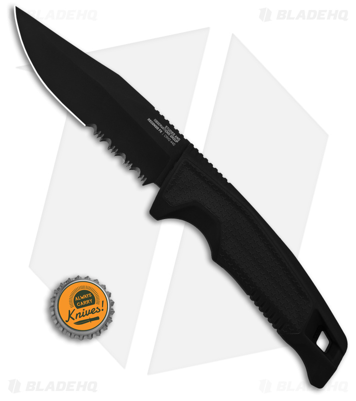 SOG Recondo FX Fixed Blade Knife Black GRN/Rubber (4.6" Black Serr)