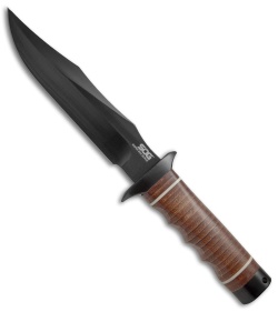 SOG Super SOG Bowie Fixed Blade Knife Leather (7.5&quot; Black) SB1T-L | 76862