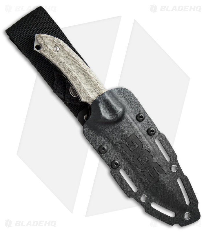 SOG Kiku Small Fixed Blade Knife Green Micarta (4.9" Satin) KU-2001