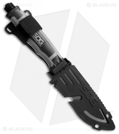 SOG Bladelight Fixed Blade Knife + Red LEDs (4.5" Black) BLT22K