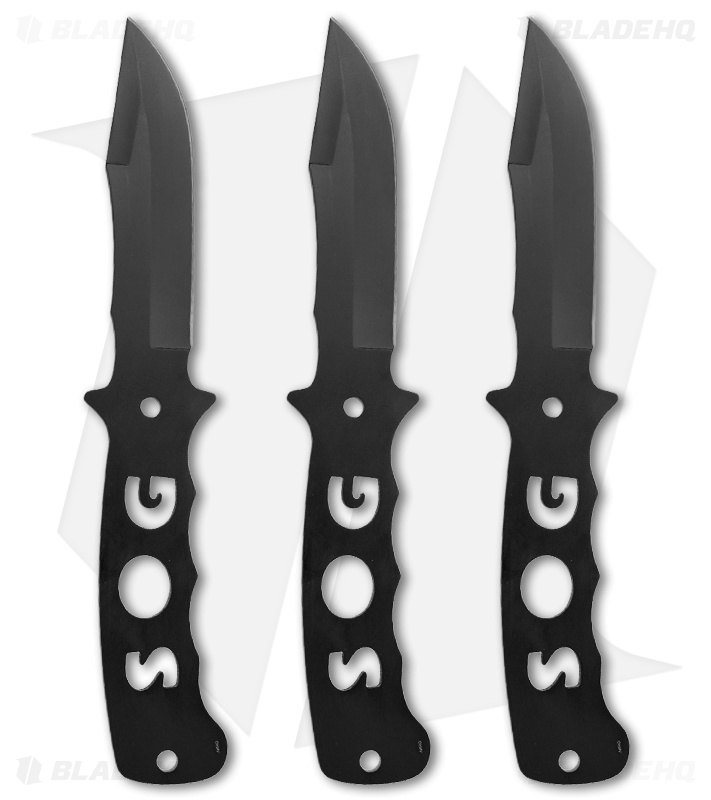 SOG Bowie Fixed Blade Throwing Knives (Set of 3) F04T-N