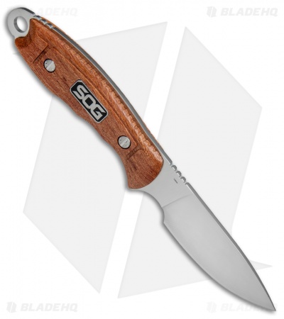 SOG Huntspoint Skinning Fixed Blade Knife Wood (3.6" Satin) HT012L