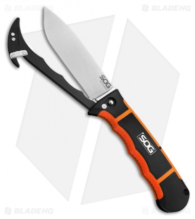 SOG Rotohook Clip Point Fixed Blade Knife (4.50" Satin Plain) HT101L