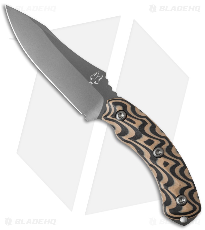Southern Grind Jackal Fixed Blade Knife Black/Tan G-10 (4.75" Gray)