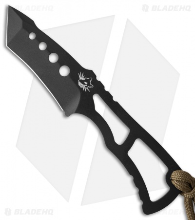 Southern Grind Vermin Tanto Fixed Blade Neck Knife (2.25" Black)