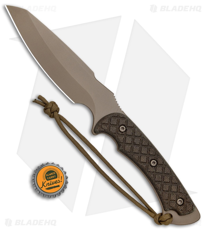 Spartan Blades Hybris Fixed Blade Green Canvas Micarta (5.3" FDE) 