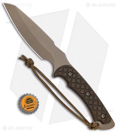 Spartan Blades Hybris Fixed Blade Green Canvas Micarta (5.3" FDE) 