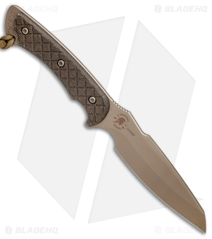 Spartan Blades Hybris Fixed Blade Green Canvas Micarta (5.3" FDE) 
