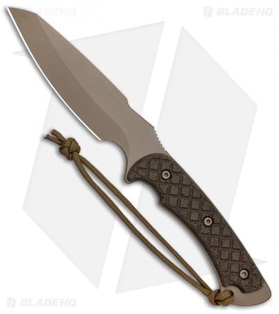 Spartan Blades Hybris Fixed Blade Green Canvas Micarta (5.3" FDE) 