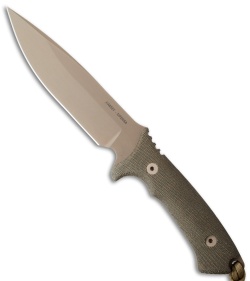 Spartan Blades Harsey Difensa Knife Green Micarta (6.25" FDE)