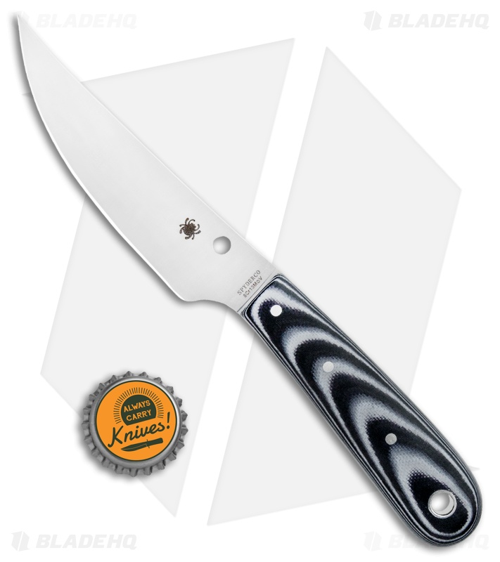 Spyderco Bow River Fixed Blade Knife Black/Gray G-10 (4.4" Satin) FB46GP