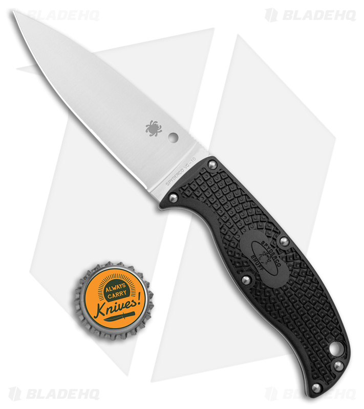 Spyderco Enuff 2 Leaf Fixed Blade Knife Black FRN (3.9" Satin) FB31PBK2