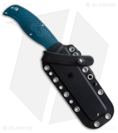 Spyderco Enuff Leaf Fixed Blade Knife Blue FRN (3.95" Satin K390) FB31PBL2K390