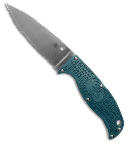 Spyderco Enuff Leaf Knife Blue FRN (3.95" Satin Serr K390) FB31SBL2K390