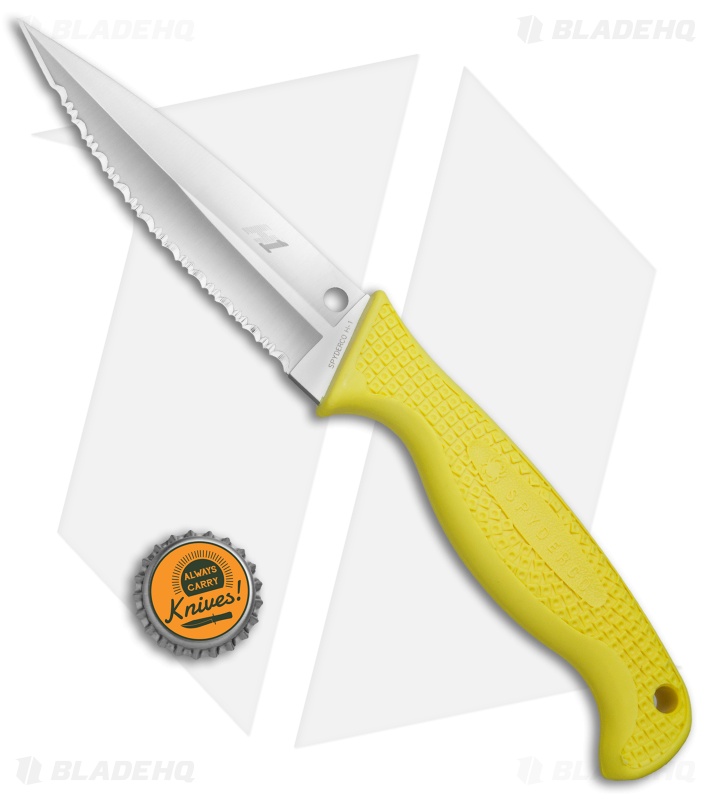 Spyderco Fish Hunter Salt Knife Yellow (4.39" Satin Full Serr) FB40SYL