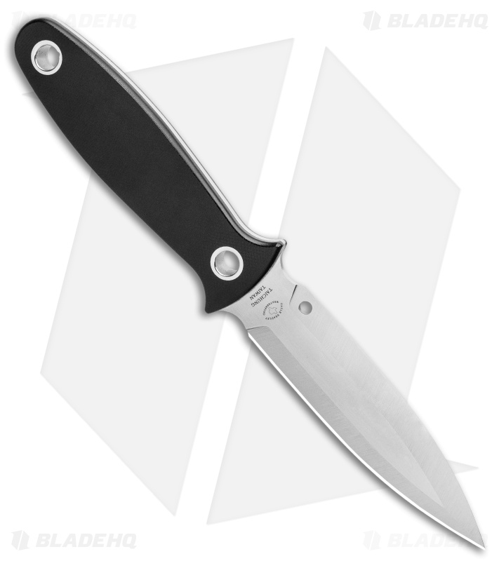 Spyderco Nightstick Fixed Blade Knife Black G-10 (4.1" Satin) FB47GP