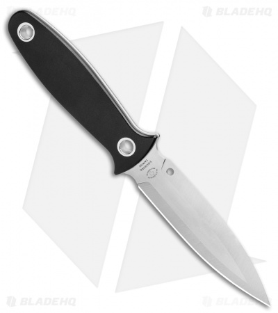 Spyderco Nightstick Fixed Blade Knife Black G-10 (4.1" Satin) FB47GP