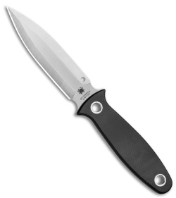 Spyderco Nightstick Fixed Blade Knife Black G-10 (4.1" Satin) FB47GP