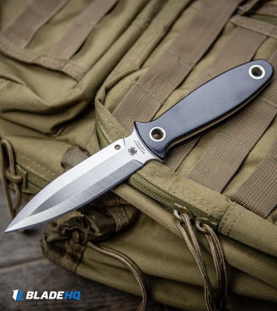Spyderco Nightstick Fixed Blade Knife Black G-10 (4.1" Satin) FB47GP