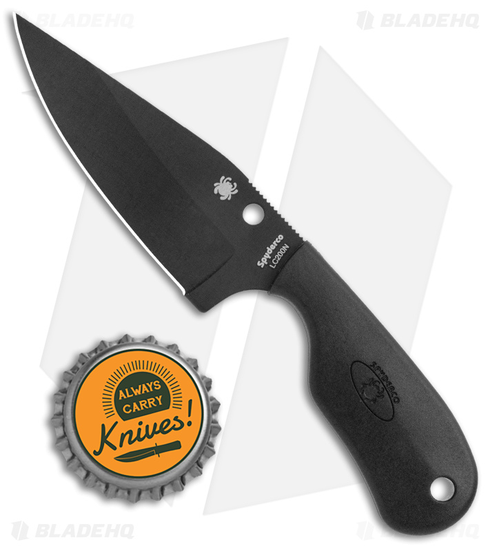Spyderco Perrin Subway Bowie Fixed Knife Black - Blade HQ
