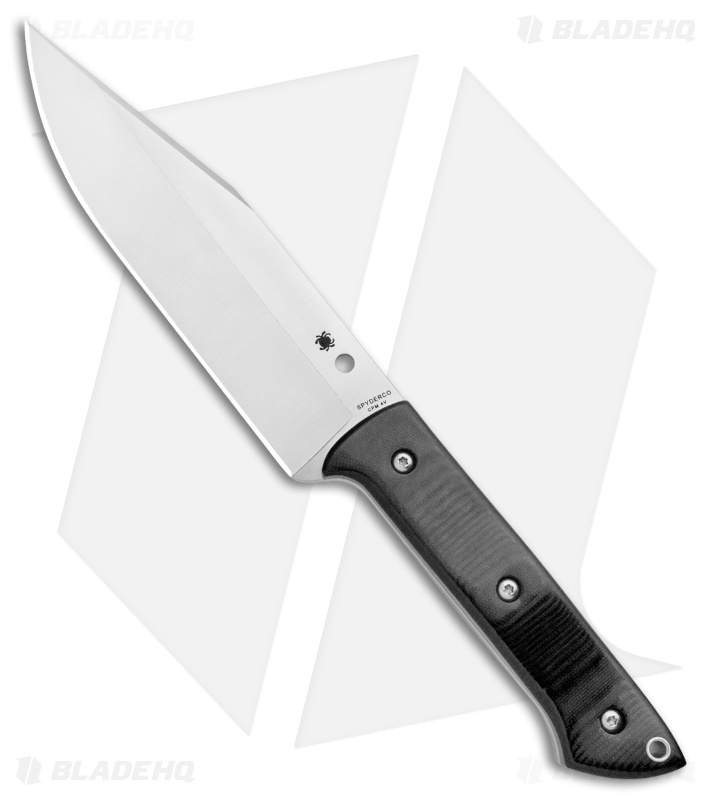 Spyderco Province Fixed Blade Knife Black G-10 (6.75" Satin 4V) FB45GP
