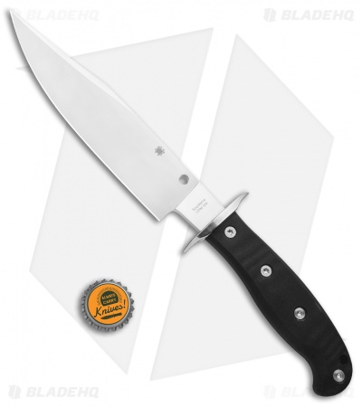 Spyderco Respect Bowie Fixed Blade Knife Black G-10 (7.9" Satin) FB44GP 