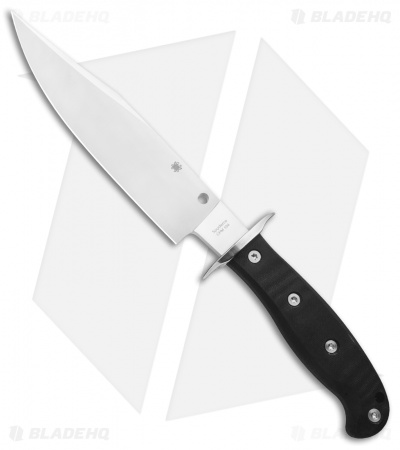 Spyderco Respect Bowie Fixed Blade Knife Black G-10 (7.9" Satin) FB44GP 