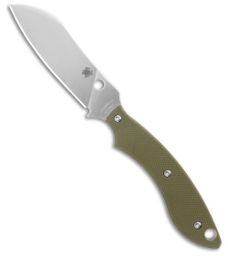 Spyderco Stok Drop Point Fixed Blade Knife OD Green G-10 (3" Satin) FB50GPOD