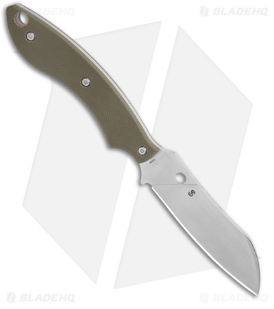Spyderco Stok Drop Point Fixed Blade Knife OD Green G-10 (3" Satin) FB50GPOD
