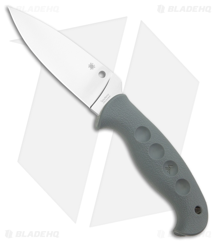 Spyderco Temperance Fixed Blade Knife Gray FRN (4.4" Satin CRU-WEAR)