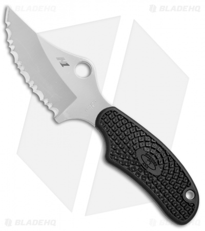 Spyderco Shirley-Owens ARK Fixed Blade Neck Knife (2.63" Satin Serr H1) FB35SBK