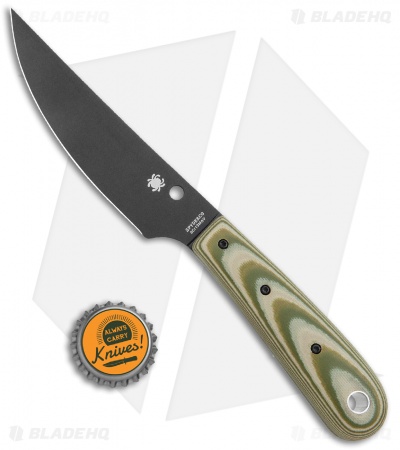 Spyderco Bow River Fixed Blade Knife OD Green/Gray G-10 (4.4" Black) FB46GPODBK