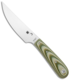 Spyderco Bow River Fixed Blade Knife OD Green/Gray G-10 (4.4" Satin) 