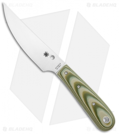 Spyderco Bow River Fixed Blade Knife OD Green/Gray G-10 (4.4" Satin) 
