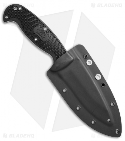 Spyderco Jumpmaster 2 Fixed Blade Knife Black FRN (4.5" Satin Serr) FB24SBK2