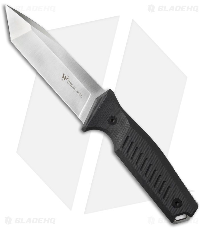 Steel Will Knives Cager 1420 Tanto Fixed Blade Knife Black G-10 (4.375" Satin)