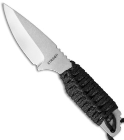 Strider Knives SA Spear Point Fixed Blade Black Cord (3" Stonewash)