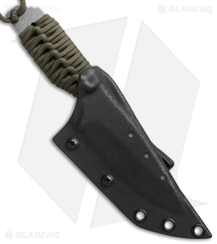 Strider Model SA-L Fixed Blade Knife OD Green Cord Wrap (4" Stonewash)