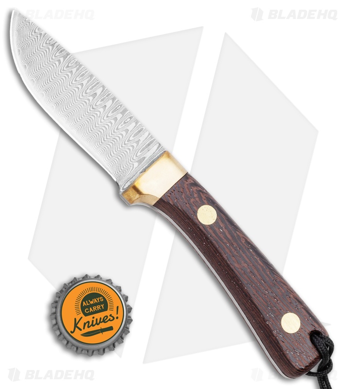 Svord Damascus Drop Point Fixed Blade Knife Wood Handle 3 5 Damascus Blade Hq