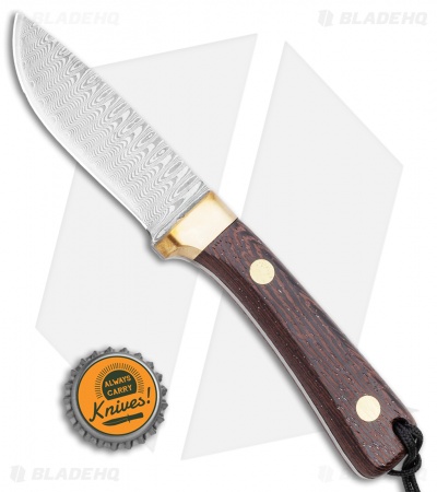 Svord Damascus Drop Point Fixed Blade Knife Wood Handle (3.5" Damascus)