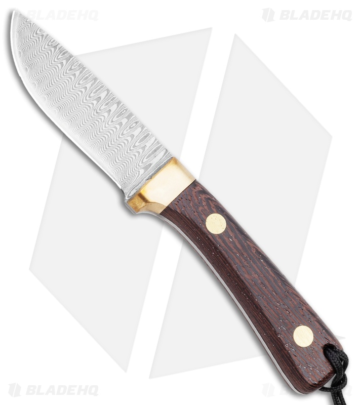Svord Damascus Drop Point Fixed Blade Knife Wood Handle (3.5" Damascus)