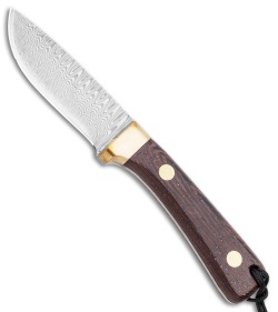 Svord Damascus Drop Point Fixed Blade Knife Wood Handle (3.5" Damascus)