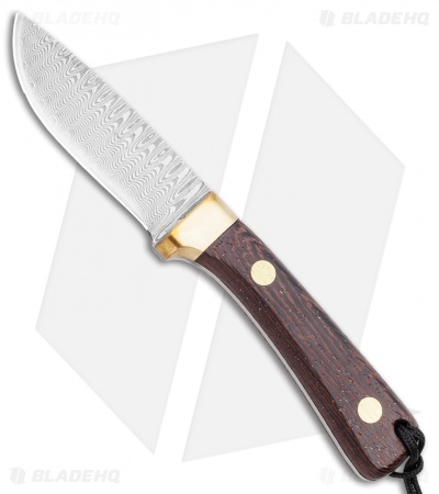 Svord Damascus Drop Point Fixed Blade Knife Wood Handle (3.5" Damascus)