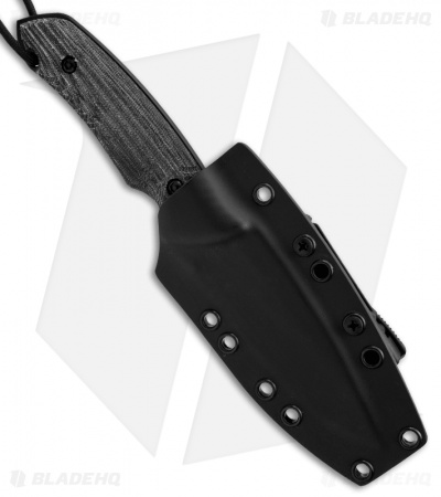 Attleboro Knives Battle Knife Fixed Blade w/ Black Sheath (4.5" Black Serr)