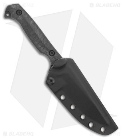 Toor Knives Krypteia S Clip Point Fixed Blade Knife Black G-10 (4" Socom Black)