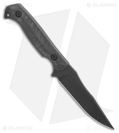 Toor Knives Krypteia S Clip Point Fixed Blade Knife Black G-10 (4" Socom Black)