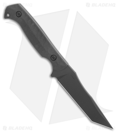 Toor Knives Krypteia T Tanto Fixed Blade Knife Black/Green G-10 (4" Socom Black)