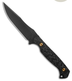 Toor Knives Krypteia Fixed Blade Knife Black Carbon Fiber (4" Black Stonewash)